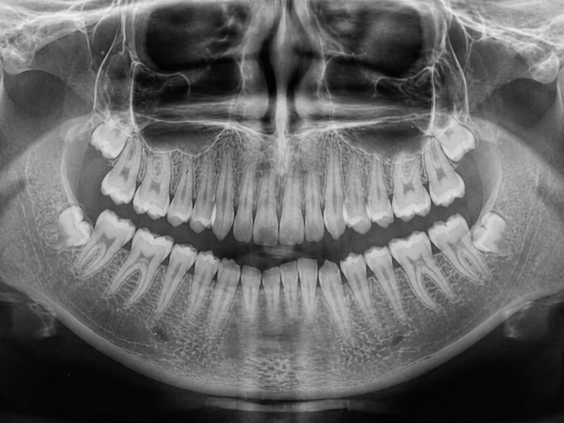 X-ray of a full mouth of teeth